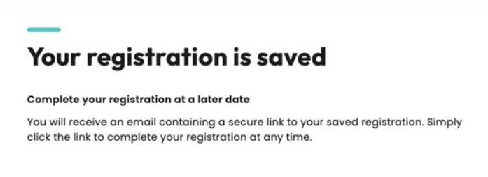 Registration screenshot
